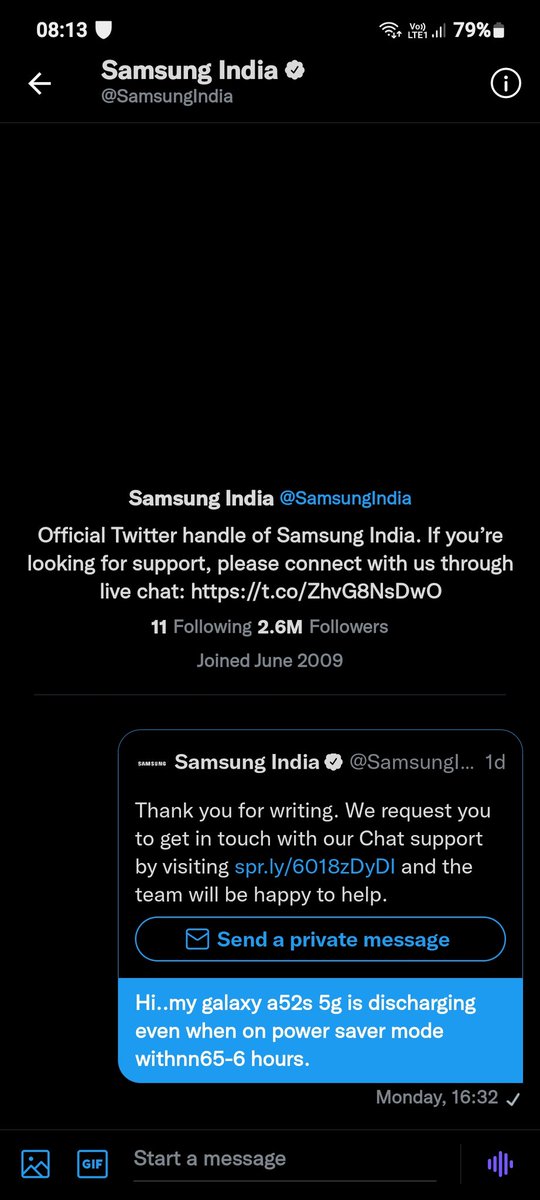 reallsid's tweet image. I was asked to DM with the problem and i did but Its already been 2 days and no response.@SamsungIndia @SamsungMobile #samsunggalaxy #samsunggalaxya52s5g #heatingproblems #batteryissues