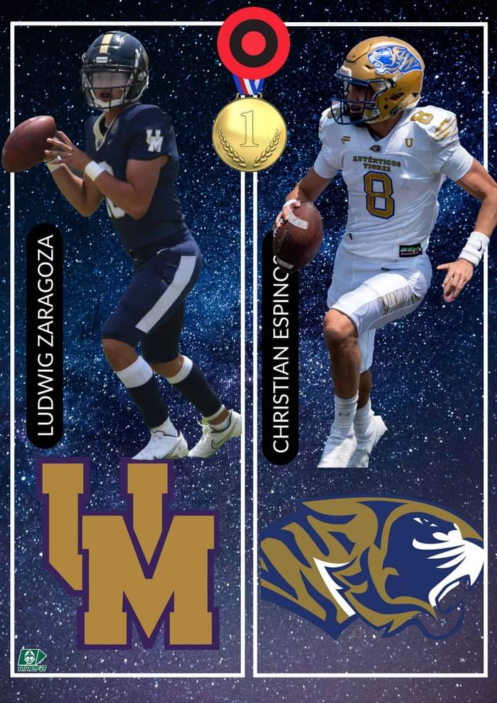 maximoavance's tweet photo. 🏆 ESPECIALES #FinalIntermedia22 | Dos grandes QB´s lideran a las mejores ofensivas de la categoría
🏈 Ludwig Zaragoza | @PumasCU_fba
🏈 Christian Espinosa | @Autenticos _UANL
¿Con quién te quedas?
#ONEFA https://t.co/pgTBJeURHC