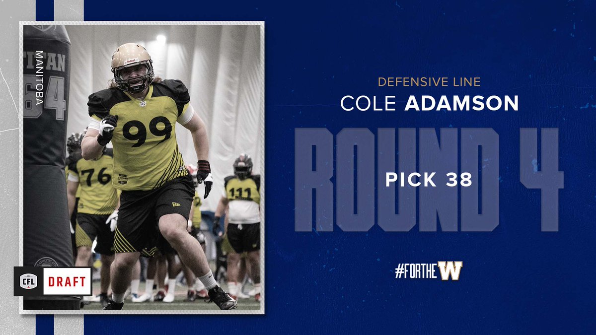 Another Oak Park baller 💯

The team has selected Cole Adamson with the 38th pick in the #CFLDraft. 
#ForTheW <a href="/canadalifeco/">Canada Life</a>