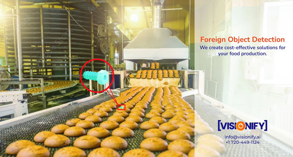 Visionify's tweet image. We see the food safety problem and we have the answer. Let&apos;s discuss bit.ly/39y6bJa

#foreignbodydetection #foreignobjectdetection #fod #debrisdetection #manufacturing