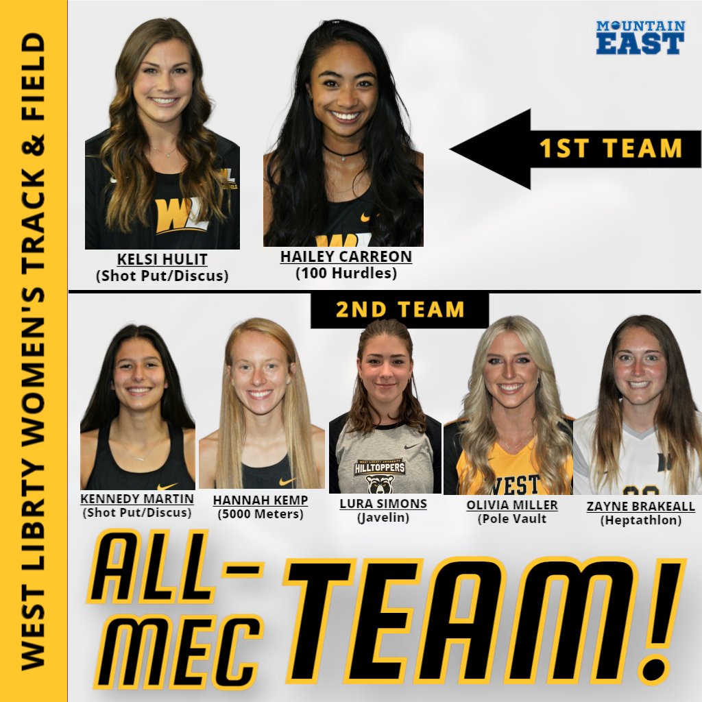 WLathletics's tweet photo. After helping WLU post a runner-up finish at the MEC Championship meet, 7 Lady Hilltoppers earned All-MEC recognition - two of them in multiple events! Congratulations! #GoWLU @TopperStation @TheMountainEast https://t.co/z6KE6A2hhD https://t.co/aHND0HjR24