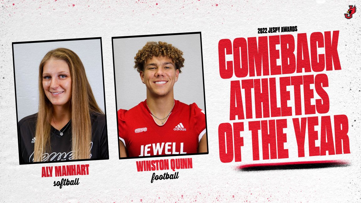 After overcoming injury and illness, Winston &amp; Aly are your Comeback Athletes of the Year‼️

<a href="/jewellsoftball/">William Jewell Softball</a> 
<a href="/JewellFootball/">William Jewell Football</a>