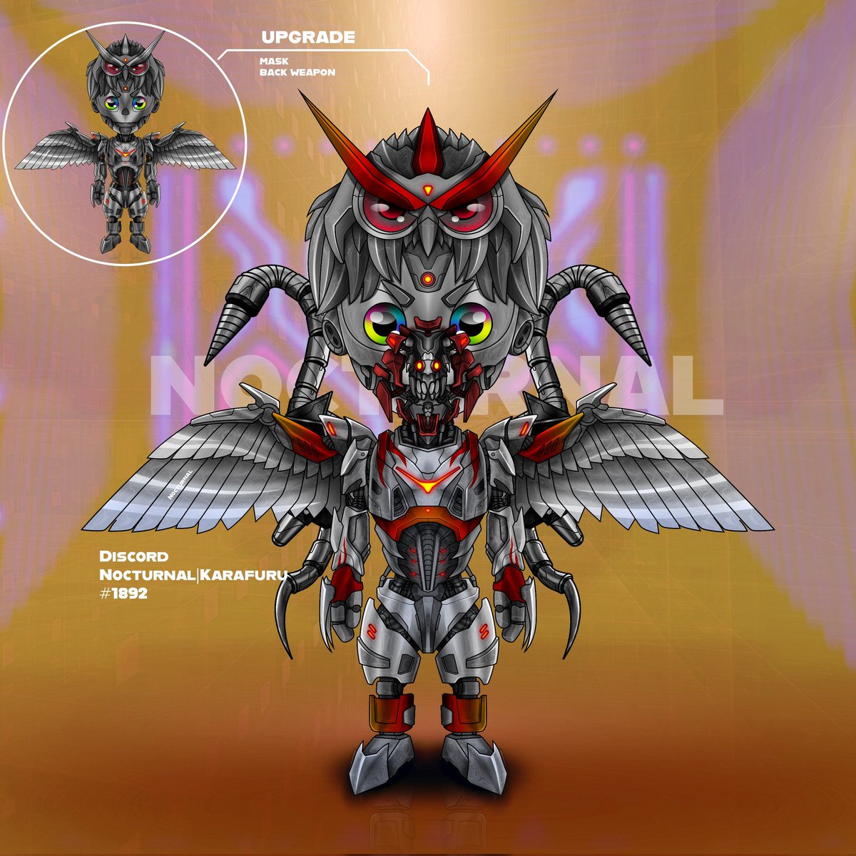 This is my second karafuru fanart, i upgrade add the mask and back weapon from the previous cyberfuru #KarafuruNFT #karafurufanart #FANART