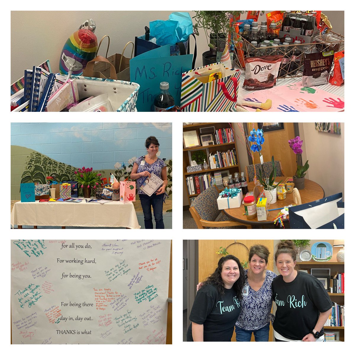 I am grateful and humbled by the generosity of the <a href="/sanfordcreek/">SanfordCreek ES</a> staff family! 🌈 Thank you for the notes, cards, gifts, mounds of chocolate and… for spotlighting my love affair with <a href="/DietCoke/">Diet Coke</a> ♥️#NationalPrincipalsDay♥️