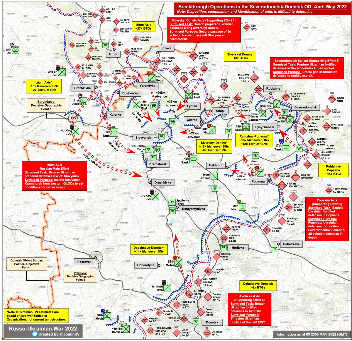 1/ Analyzing Breakthrough Operations in the Donbas. Today I take a little closer look at the state of operations along the line of operations ranging from Izium to Popasna in east Ukraine to gain a better understanding of what it will take to achieve a decisive breakthrough.