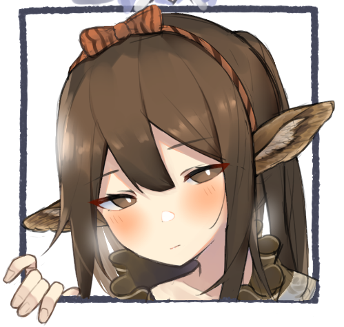 1girl solo animal ears brown hair brown eyes portrait looking at viewer  illustration images