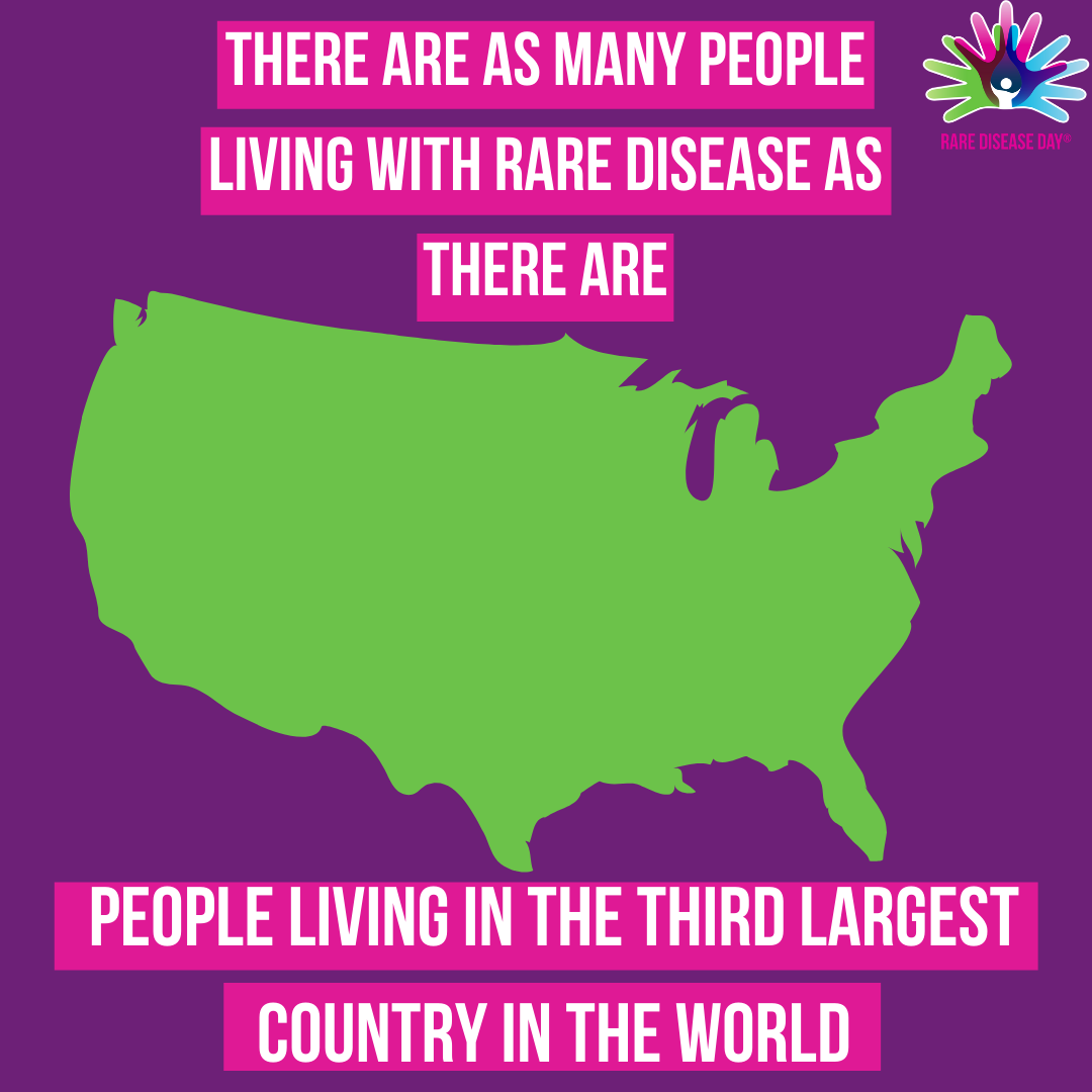 rarediseaseday's tweet photo. Did you know that there are over 300 million people worldwide living with rare disease?

This means that there as many people living with a rare disease as there residents of the USA- the third largest country in the world, by population. https://t.co/0kv1E44EcN