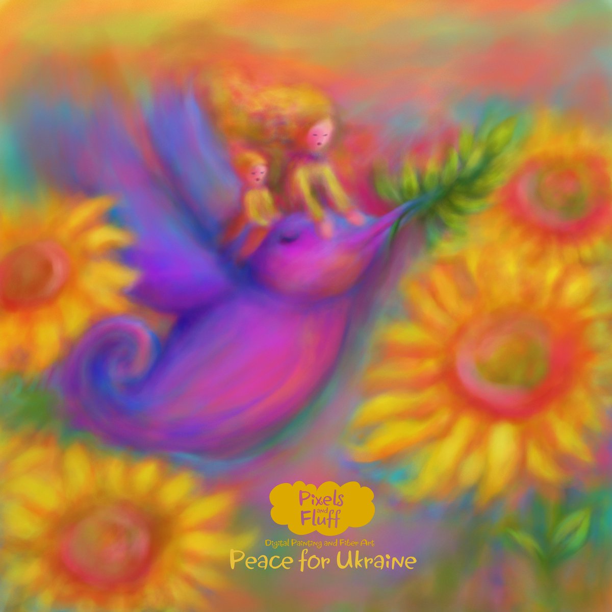 "Peace Bird" #supportukraine #sunflowersforukraine #childrenillustration #childrenoftheworld #birdillustration #standwithukraine #love #redbubble