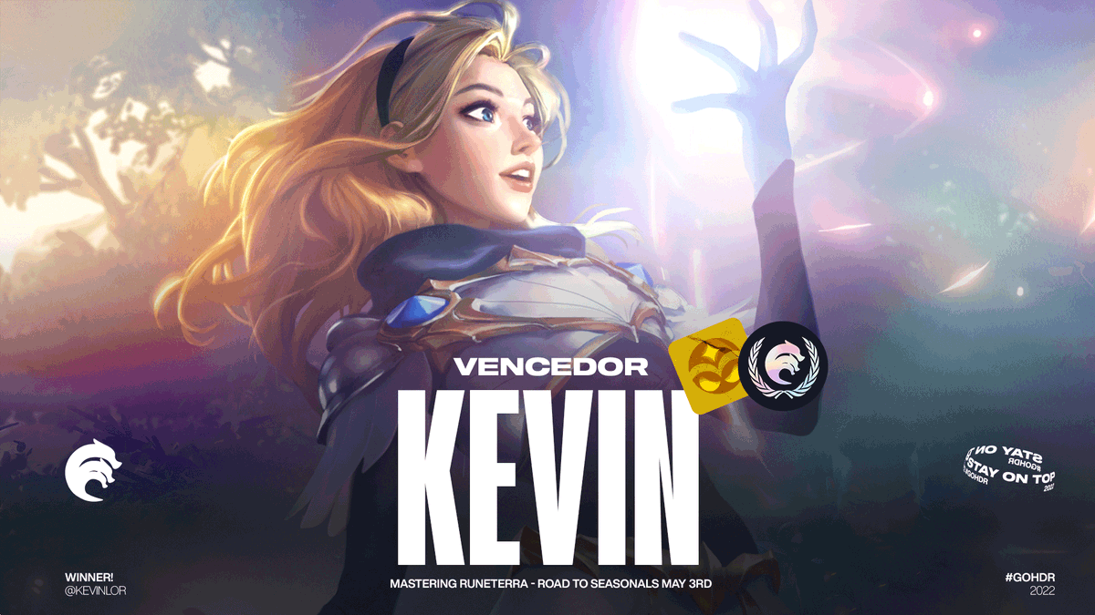 Parabéns <a href="/KevinLoR/">Kevin</a>!🏆

Depois de demonstrar que Demacia é a melhor região do Legends of Runeterra, Kevin se consagra como o vencedor do Mastering Runeterra - Road to Seasonals May 3rd!

Feito possível graças ao <a href="/MasterRuneterra/">Mastering Runeterra</a>.

#GoHDR #StayOnTop