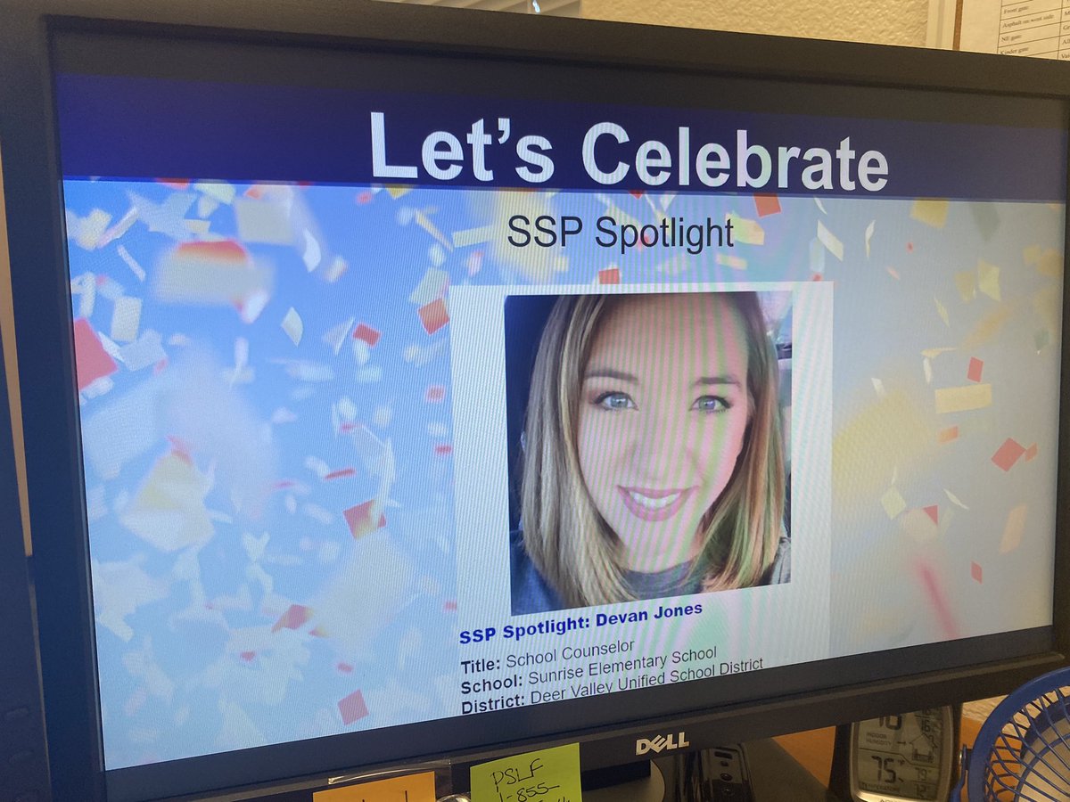 Our amazing counselor, Devan Jones, was honored by Az Department of Education School Safety Program. She was highlighted because of her hard work and dedication to Sunrise students. We appreciate you, Ms. Devan! ❤️