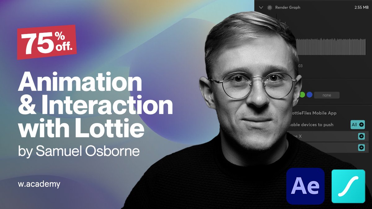 Learn how to create animated &amp; interactive experiences using <a href="/LottieFiles/">LottieFiles</a> with <a href="/SVGeniusdotCO/">SVGenius</a>.

Now at 75% OFF: bit.ly/w-course-lotti… #lottie