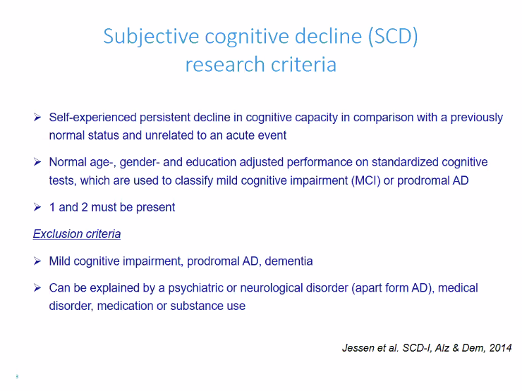 ChrisBintener's tweet photo. Frank Jessen @UKKoeln speaks about Pre-Mild/Cognitive Impairment & Subjective Cognitive Decline: operative definition and markers of progression during @AIMind_eu's #AIMindGA #AIMind_GA
Still exciting to see the #dementia research field focussing increasingly on early diagnosis https://t.co/eVqlaVTfFq