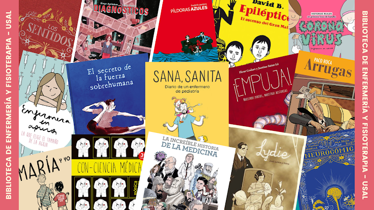 navarrotradmed's tweet photo. La Biblioteca de Enfermería y Fisioterapia de la USAL (@Enfinet @usal) se suma al movimiento @GraphicMedicine-@GraficaMedicina con un espacio dedicado a la medicina gráfica: https://t.co/2lJiqYhQnq (< @usalbiomedica)
cc @CoEnfSalamanca @CPFCYL @mayorserrano https://t.co/XGl12fsCvg