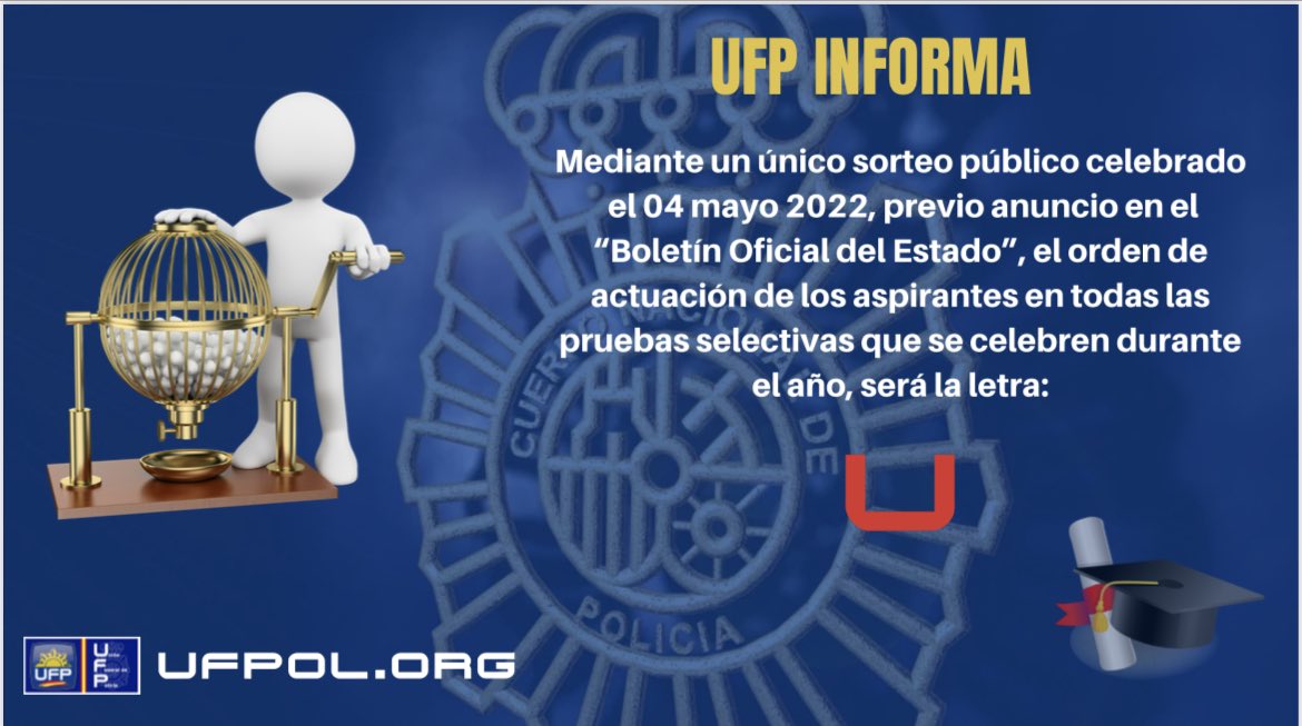 ufpol's tweet image. #SorteoLetra2022 para determinar el orden de actuación de aspirantes en #ProcesosSelectivos.
#ufp
#ufpcrece