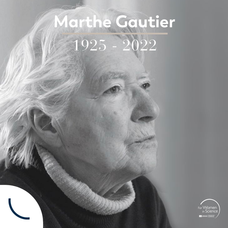 4womeninscience's tweet photo. A great French scientist just passed away. Her name was Marthe Gautier. She discovered the chromosome responsible for trisomy 21 but one of her male colleagues took credit for it. https://t.co/rAVsvBuNfS