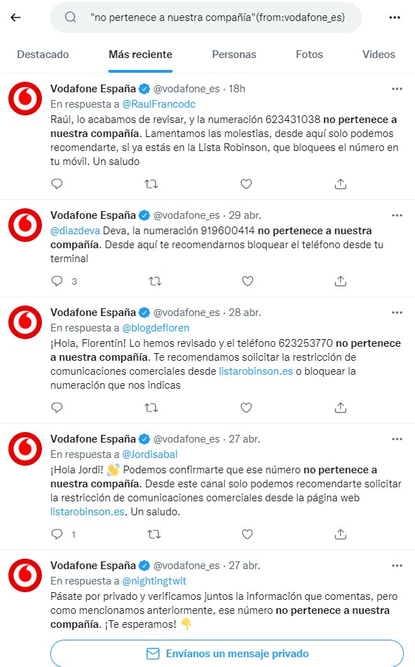 papa2fire's tweet photo. ¿Sabéis a qué dedica la mitad de su jornada el CM de @vodafone_es? A decir que los que te llaman no son ellos. Y así desde 2012. Vamos:
-o llevan 10 años suplantándoles la identidad y a @policia se la suda
-o lleva 10 años saltándose RGPD vía subcontratas y a @AEPD_es se la suda https://t.co/GAb9ujjjR0