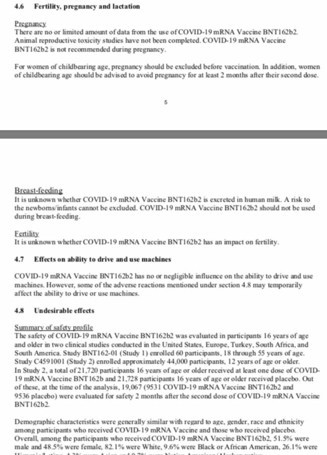 #Pfizer prévient que le #Vaccin pourrait polluer le lait maternel et qu'ils ne connaissent pas les conséquences, d'un allaitement, suite à cette injection à la mère. Ils recommandent de ne pas vacciner en cas d'allaitement. Une piste pour les lésions hépatiques infantiles