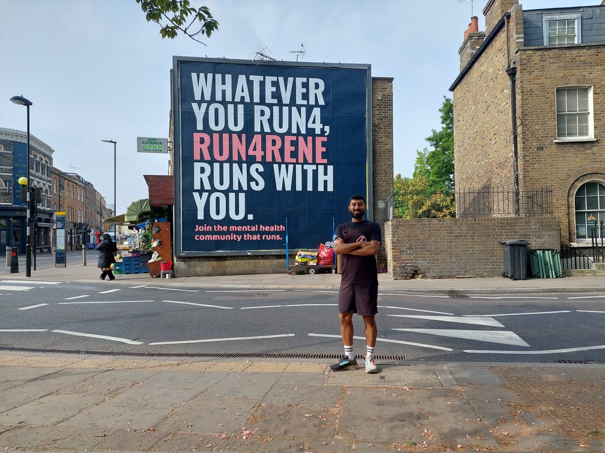 Shah_257's tweet photo. Join our mental health community that runs @Run4ReneGroup . Our billboard is up in @Broadway_Mkt and we have posters around East London! Tag us, share &amp; join! Check out our page and DM me for any details. #communty #eastlondon #running #mentalhealth https://t.co/qhEcGoe7kO