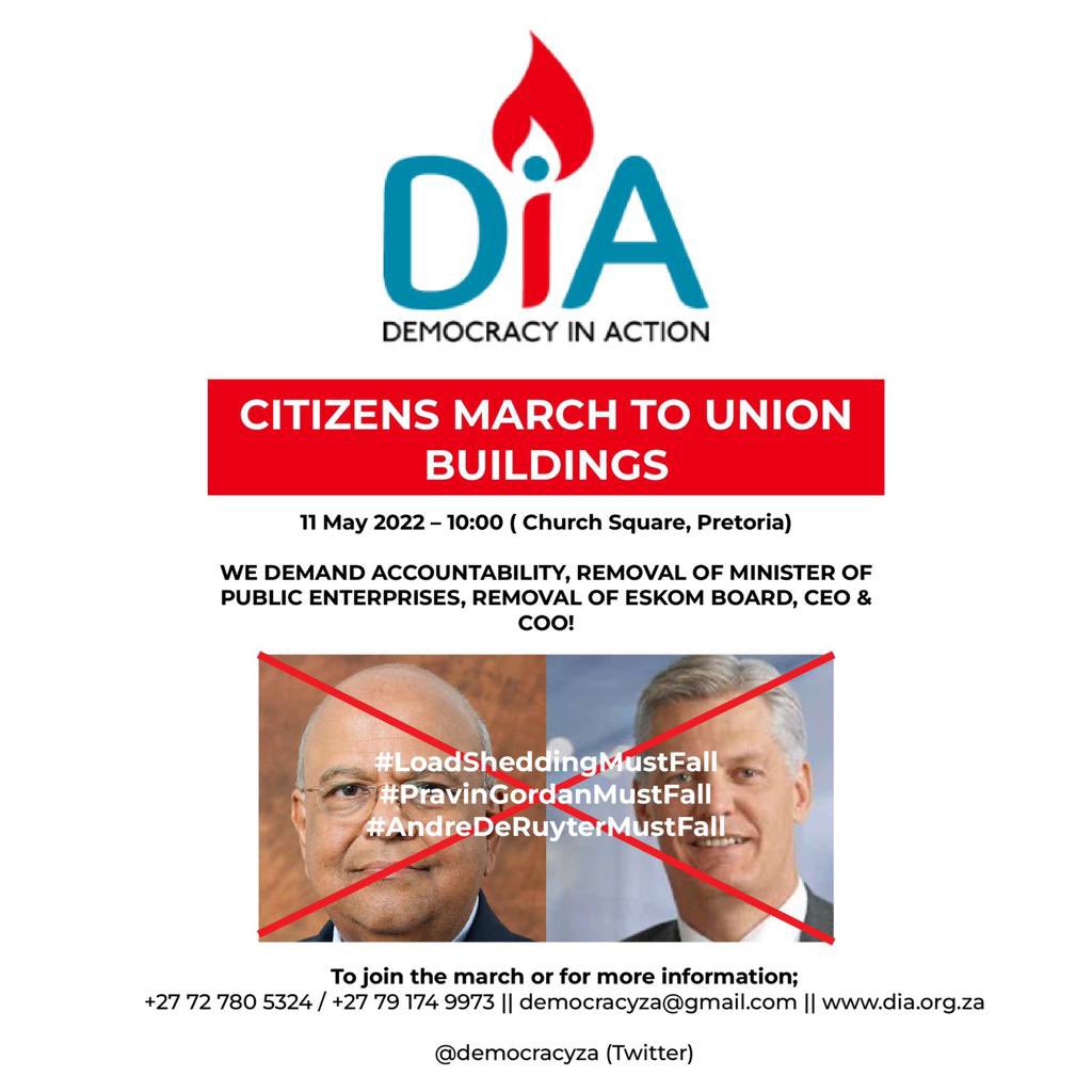 I'll certainly join #DemocracyInAction (<a href="/democracyZA/">Democracy in Action 🇿🇦</a>) in this march. It's a  #CitizensMarch, and every South African is welcome. As many of us as possible should participate. We are all GATVOL! 

ENOUGH IS ENOUGH! 

#PravinGordhanMustGo!
#JanOberholzerMustGo! 
#ESKOMBoardMustGo!