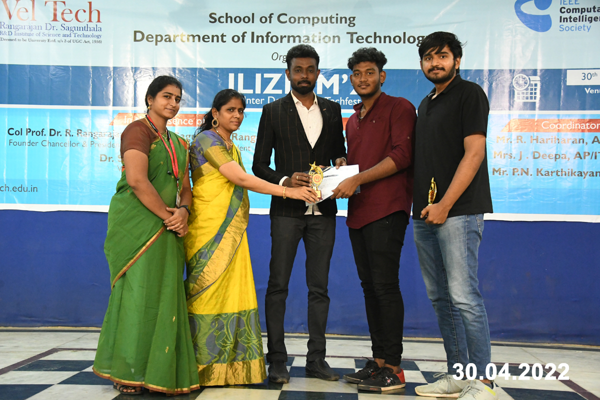 veltechofficial's tweet photo. A short glimpse of "ILIZIAM'22", an inter-department Technical festival held on our campus, organized by the Department of Information Technology on 30th April 2022.View More: https://t.co/0steUaCS88
#VEL_TECH #VELTECH #artificialintelligence #intelligentcomputing #computervision https://t.co/JvlmlosqQM