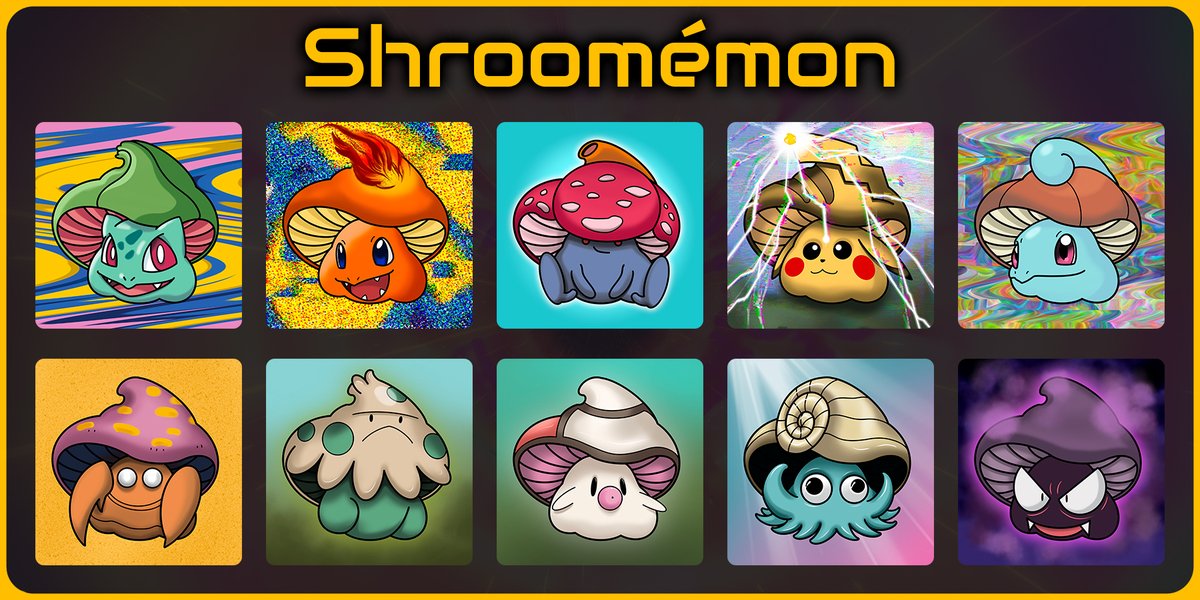 Shroomemon's #301-310 (part 1) have been some of the real MVP's in the collection! 🍄🙌

#NFT #NFTs #NFTartist #NFTart #BeeceNFT #NFTProject #NFTCommunity #NFTCollection