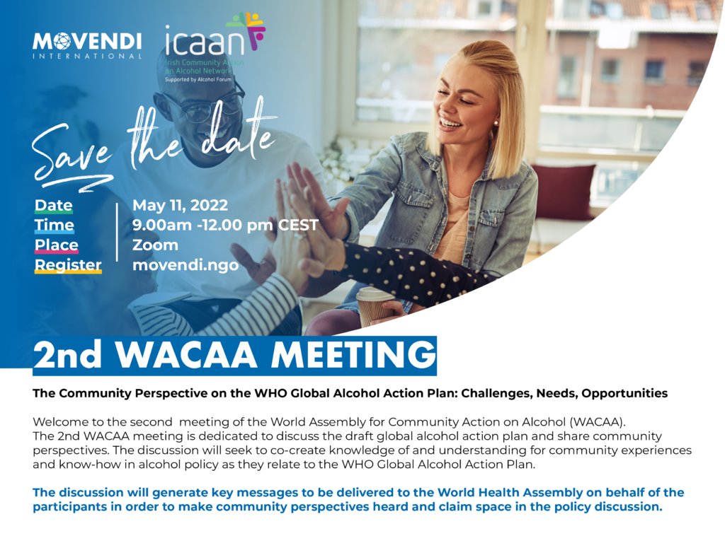 Movendi_Int's tweet photo. Did you register for the #WACAA 2nd meeting ❓
➡️It's on May 11 at 9AM CEST
➡️Registration is still open: https://t.co/c8GcWsWiy9
➡️More info: https://t.co/gB800jXmng
#event #alcoholawareness #CommunityAction #CommunityEngagement #alcoholpolicy https://t.co/vUWEbPugS3