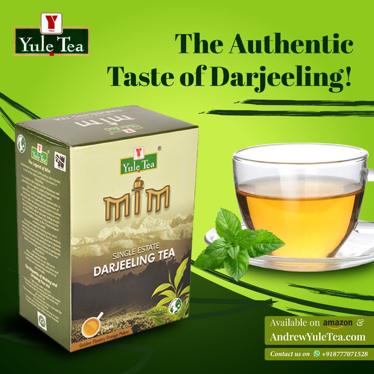 Enjoy the authentic taste of Darjeeling from the comfort of your home!
Order Now!
Amazon @ amzn.to/2ZxbvHy | amzn.to/3jLjTKS 
Order Darjeeling tea @ bit.ly/3e8vZuu 
#yuletea #andrewyuletea #DarjeelingTea #PremiumTea #WholeLeafTea #MIMYuleTea #SingleEsate