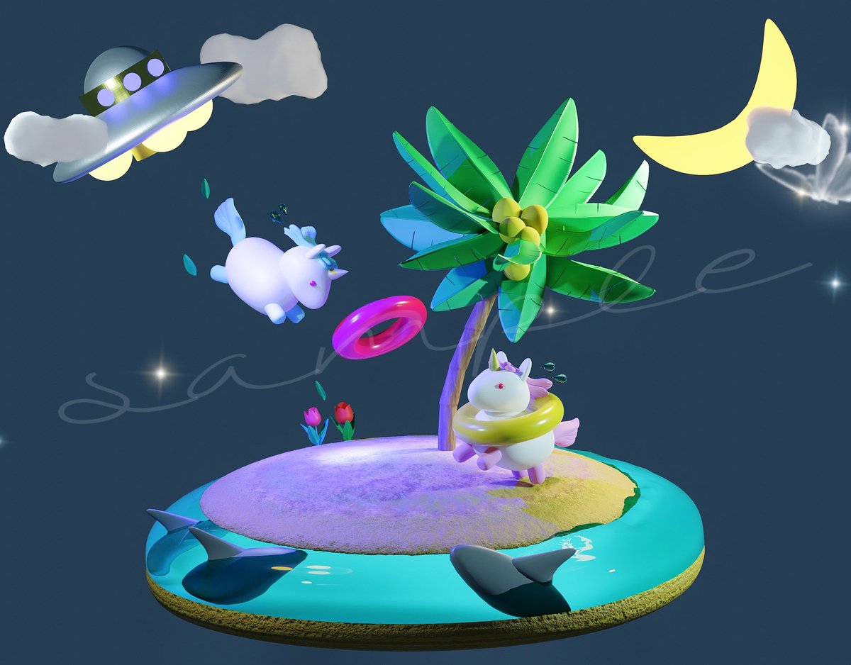 yanjie129's tweet photo. 【Jill's work】
ー「 PURE SION 」series No.4
🧊NEW🧊
Sion who is in the shark crisis is being saved….?😳
But what’s that?…An UFO ?!🛸👾
Sions are too confused to move,
And attracted by a force from the UFO,involuntarily flew into the sky🌙
#3DNFT #JillJelly #PURESION https://t.co/tgPcuwV7dd