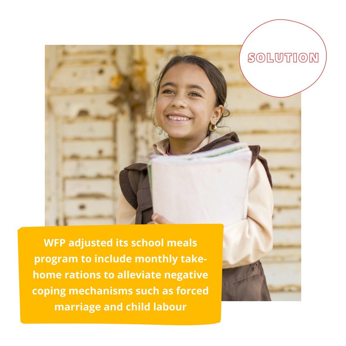 ShareTheMealorg's tweet photo. Zero hunger? #NotWithoutHer ♀️
❓Did you know school closures due to the COVID-19 pandemic disproportionately affect girls?
✅ WFP adjusted its school meals program to include monthly take-home rations to alleviate negative coping mechanisms.
We’re #strongerwithwomen. https://t.co/AMBYaakExa