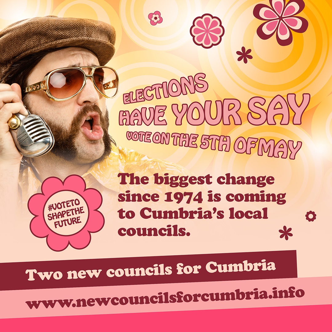 SouthLakelandDC's tweet photo. The biggest change since 1974 is coming to #Cumbria's local councils. Have your say and #VoteToShapeTheFuture on Thursday 5 May.

https://t.co/UdJjxcwtwn https://t.co/qRE0ASpg47