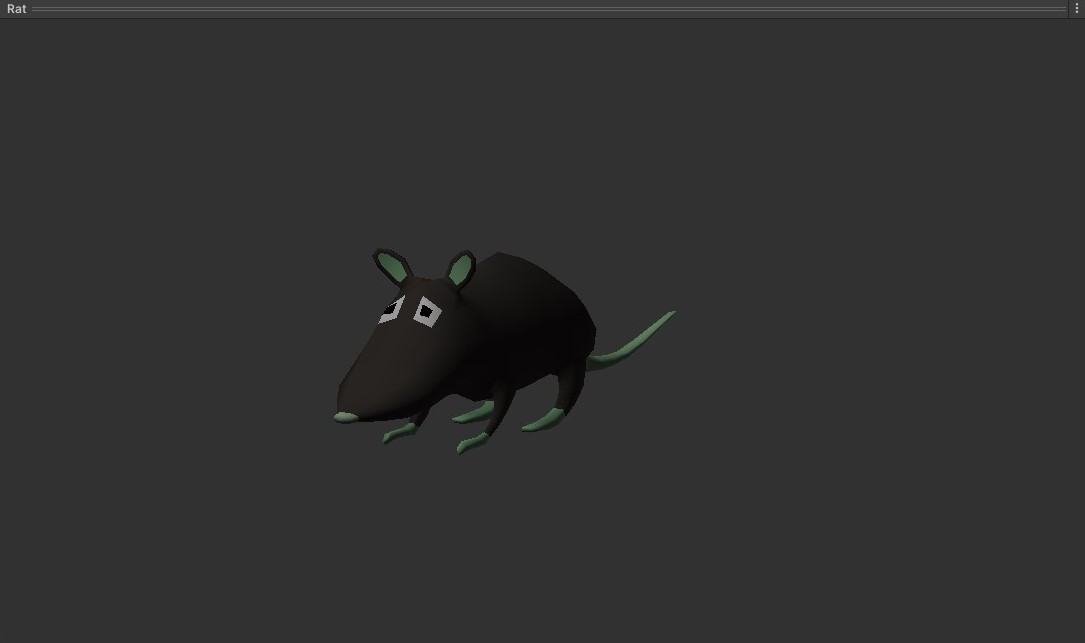 This is the rat I made in Blender for my project. It is meant to be low poly and a little silly. I think this works! #indiedev #gamedev #IndieGameDev