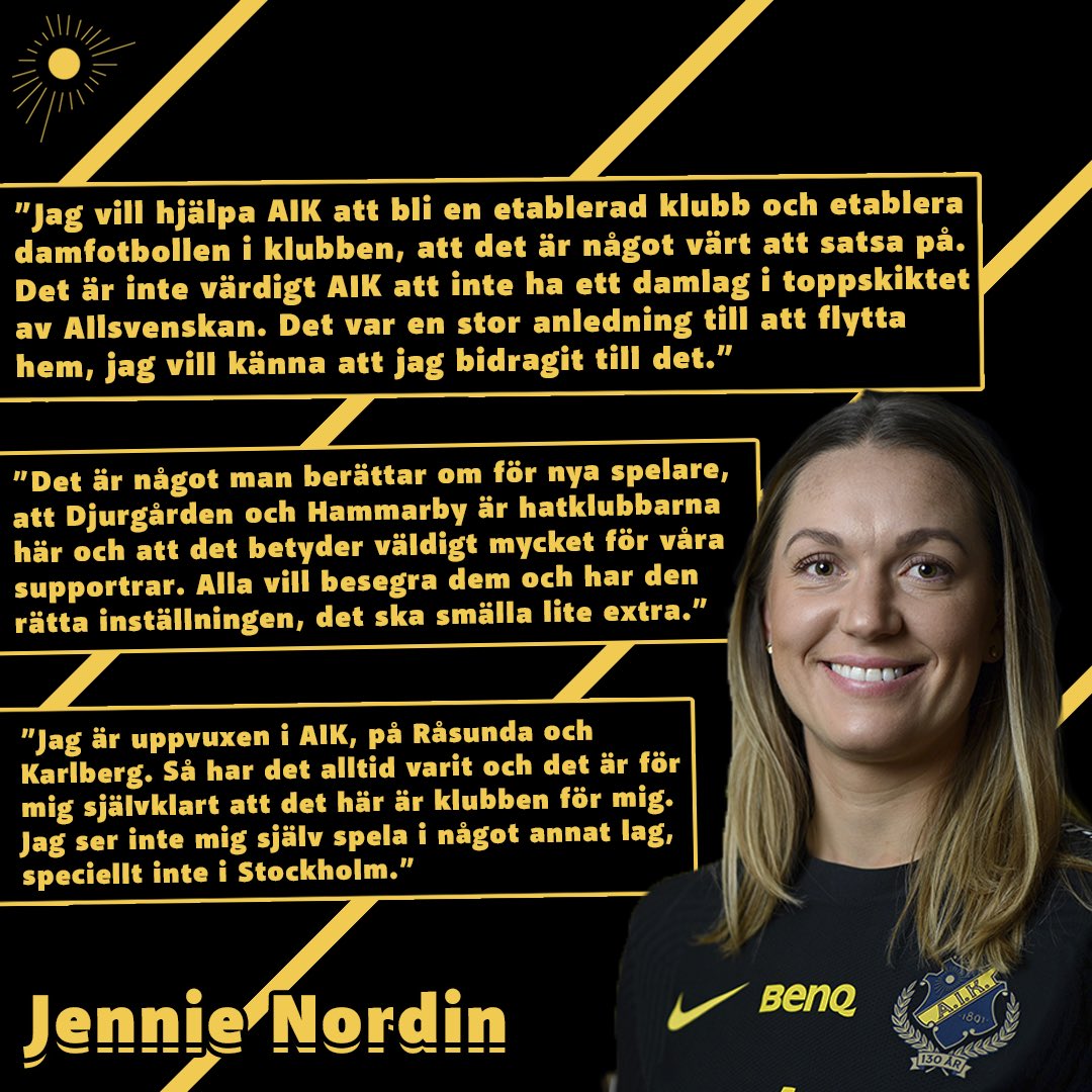 Jennie Nordin - en av oss!

Hör hela avsnittet i din poddspelare och ses på Skyttan på söndag! Huvudläktaren snart slutsåld, in på AIKbiljett.se.