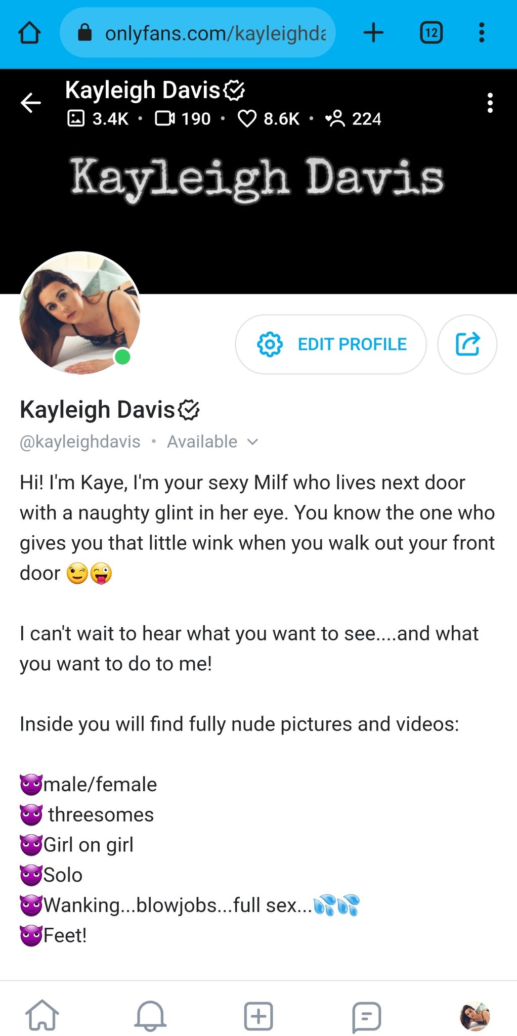 TW Pornstars - Kayleigh Davis. Twitter. An absolute treasure trove of pure filth and fun....cum