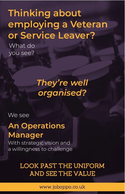 UKAUSVeteran's tweet image. “Veterans look smart, they’ll turn up on time, are well organised, loyal &amp;amp; you can save money on NI contributions by employing them.”🙄
Our partnered campaign with @clearchanneluk begins in ernest today &amp;amp; we encourage other Veterans and Service Leavers to help #ChangeTheNarrative