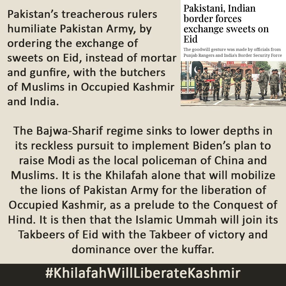 Time4Khilfah's tweet photo. Like General Musharraf before him, General Bajwa is completely committed to stable relations with the Hindu State, to facilitate its rise as the dominant regional power, even though it is far from worthy of such a trust. #RejectNormalizationWithIndia https://t.co/Cfw25WmwIk