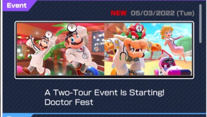 Mario Kart Tour on X: A Two-Tour Event Is Starting! It's Doctor Fest!  Check the image for details! #MarioKartTour  / X