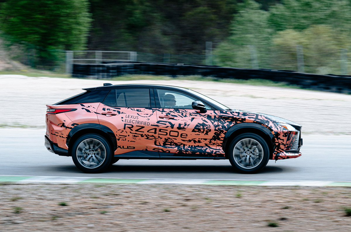whatcar's tweet photo. First Drive: It was only revealed a couple of weeks ago and we've already driven Lexus’s new RZ 450e 👀

Could it be the #electriccar to buy this year? We decide https://t.co/dkce5rxYFr https://t.co/qdP3XZnSju