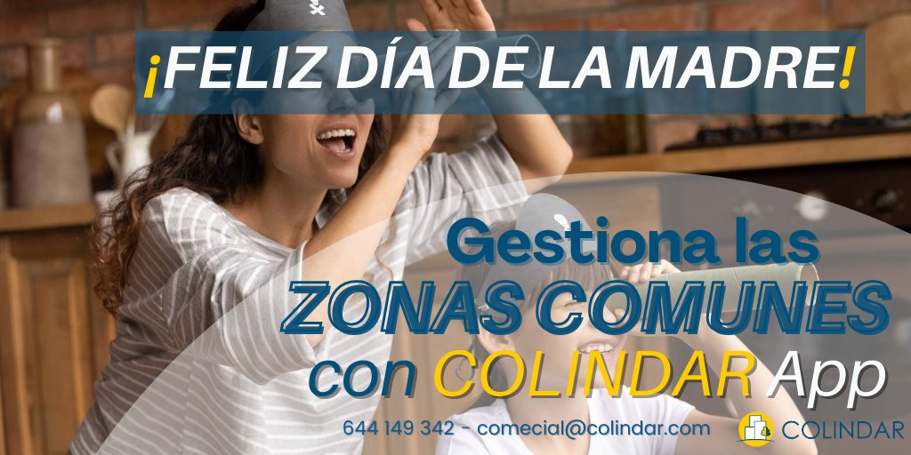 ¡Celebra el día de la madre en familia! 👩 Organiza el tiempo de los tuyos en las instalaciones de la comunidad con Colindar App.

bit.ly/3rOPtfI

#diademadres #diademama diadelamare