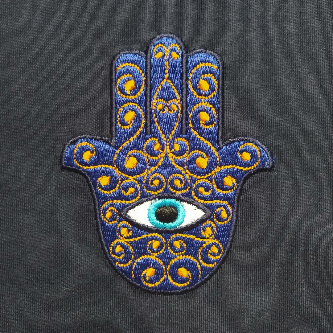 threadedinkstu's tweet photo. "Hand of Fatima" custom embroidery for @dinaeraksan
#threadedinkstudio #tattooembroidery #embroidery #tattoo #handoffatima #custom #customembroidery https://t.co/C7Kev09Ivn