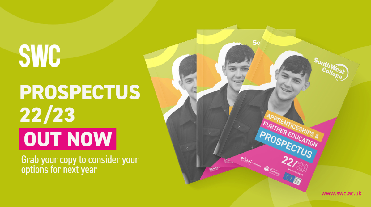 swccollege's tweet image. 2022/23 Prospectus Out Now
.
.
Are you considering your options for next year?  Grab a copy of our Apprenticeships &amp;amp; Further Education Prospectus and Higher Education Prospectus from reception.
.
.
You can also have a browse online 👉 swc.ac.uk/download-a-pro…