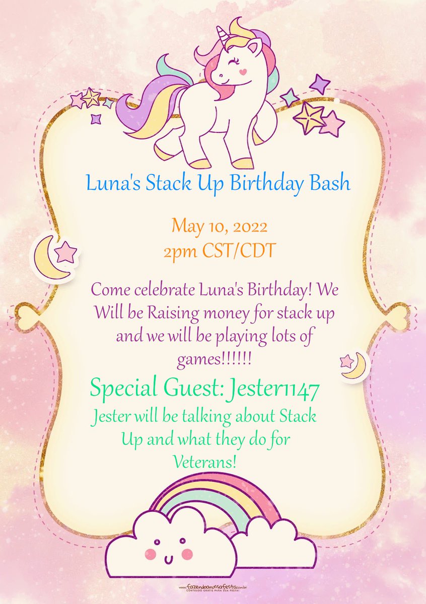Lets go Birthday Stream! May 10, 2022, 2pm CST/CDT

twitch.tv/lunathelittlef…
