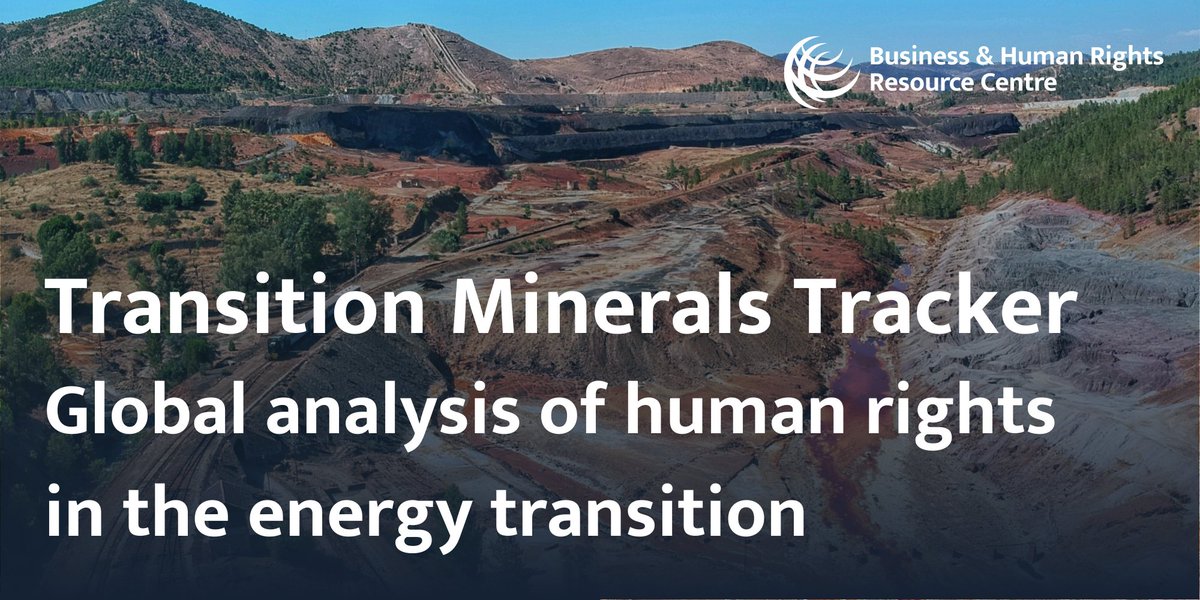 BHRCmedia's tweet image. NEW: Human rights abuses in mineral extraction threaten the urgent #JustTransition to clean energy

We’ve recorded nearly 500 allegations of abuse linked to mining of materials for #renewable tech since 2010. Our latest Transition Minerals Tracker figures reveal...