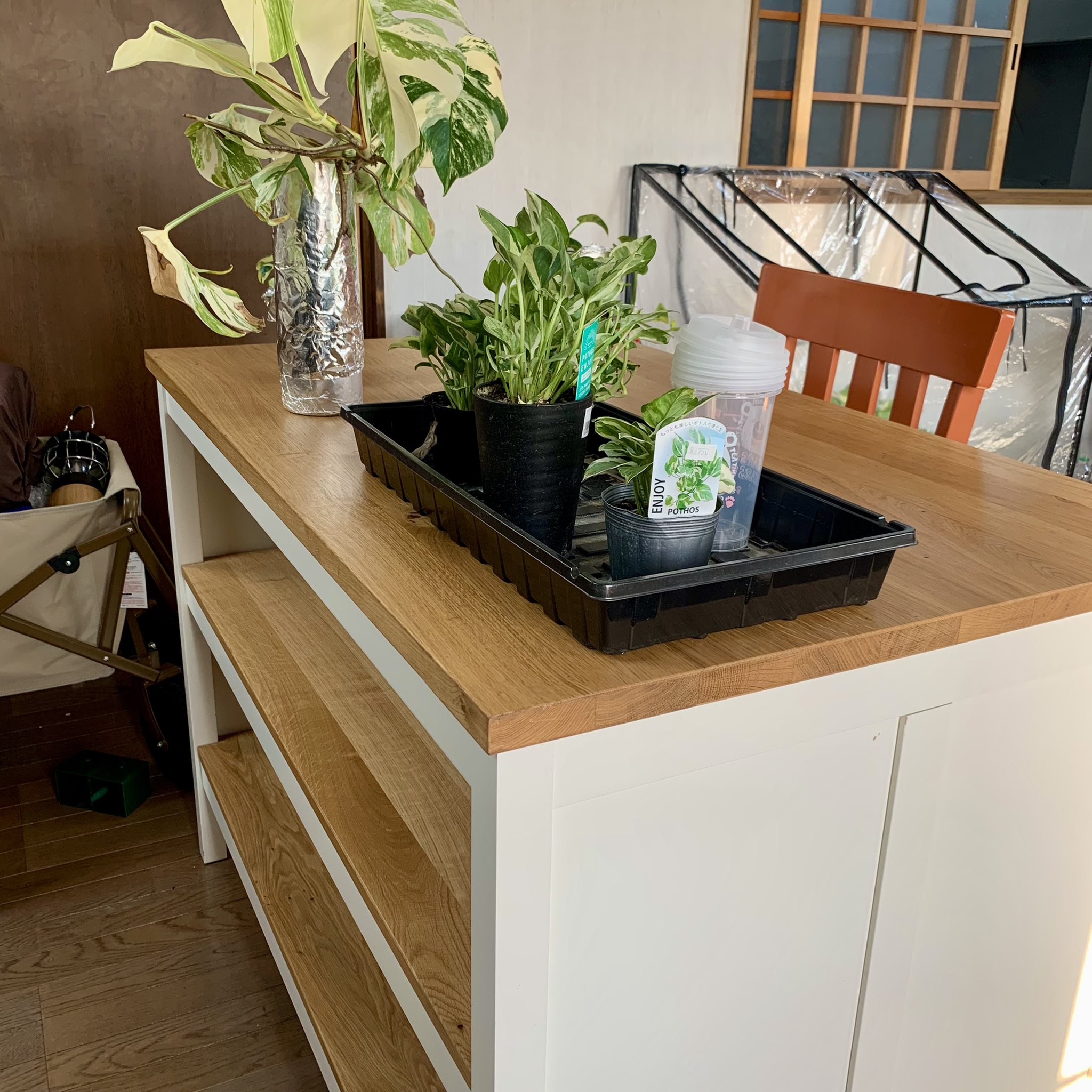 取付無料！イケア トルンヴィーケン アイランドキッチン カントリー調