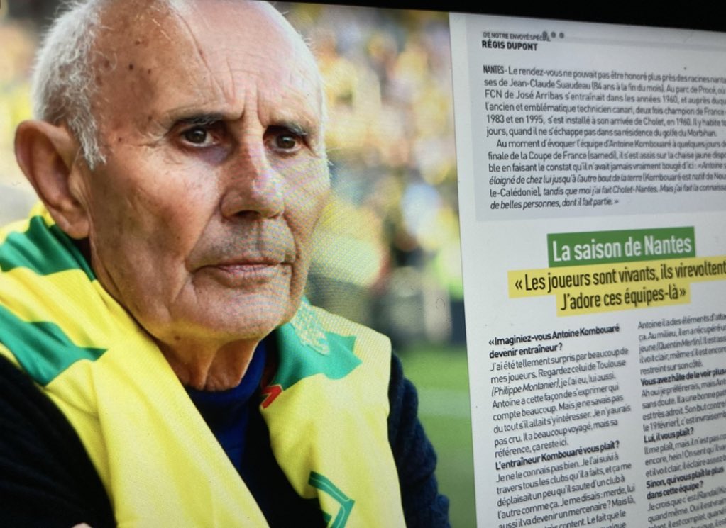 🔰Quel régal de lire Coco Suaudeau ce matin dans <a href="/lequipe/">L'Équipe</a> ! Top interview de <a href="/regisdupont/">dupont regis</a> , 2 pages à dévorer pour tous les amoureux de jeu à la nantaise, et pour tous les amoureux de football tout court.