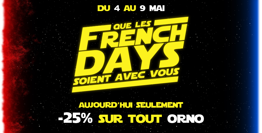 🔵⚪🔴 Que les French Days soient avec vous ! 🔵⚪🔴

⭐ Pour la journée de la force, profitez de 25% de remise sur toute la marque Orno ! 

👉 planete-domotique.com/catalogsearch/…

#domotique #MayTheFourthBeWithYou
#MayThe4thBeWithYou
#deal #promotion