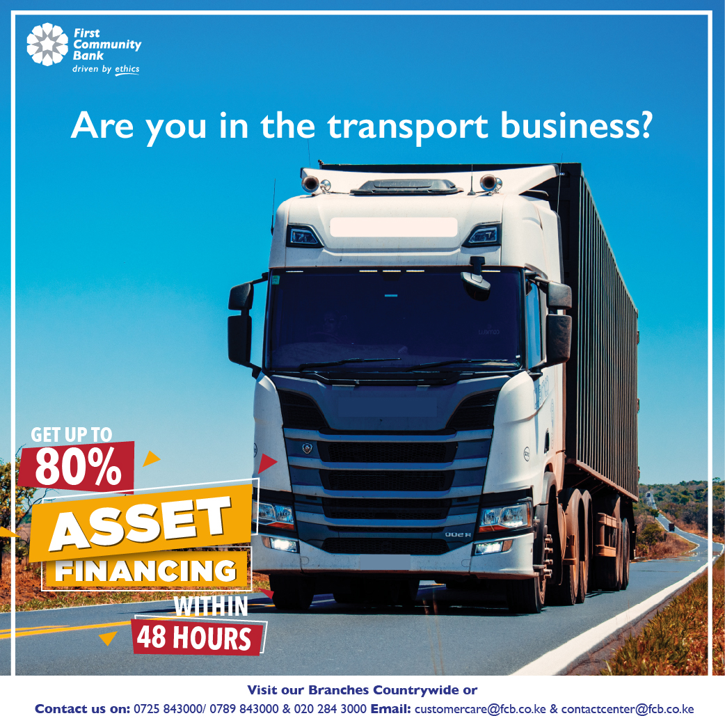 premierbank_ke's tweet photo. Grab this opportunity and get yourself asset up to 80% financing for that lorry within 48 hours #Assetfinance #ethicsdriven https://t.co/8BLMhJNmT0