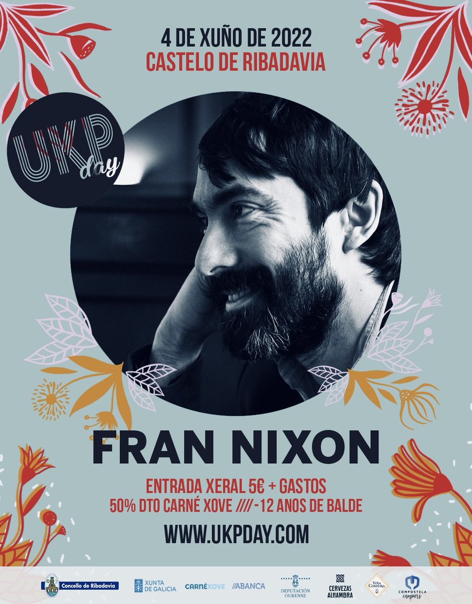⚡️FRANCISCO NIXON // 4 DE XUÑO // FESTIVAL UKP DAY // RIBADAVIA
🎟ENTRADAS: woutick.es/evento/22671/e…
—--------
#ukpday #festival #ukelele #ribadavia #xuño #ribeiro #castelo #momentosalhambra #carnéxove