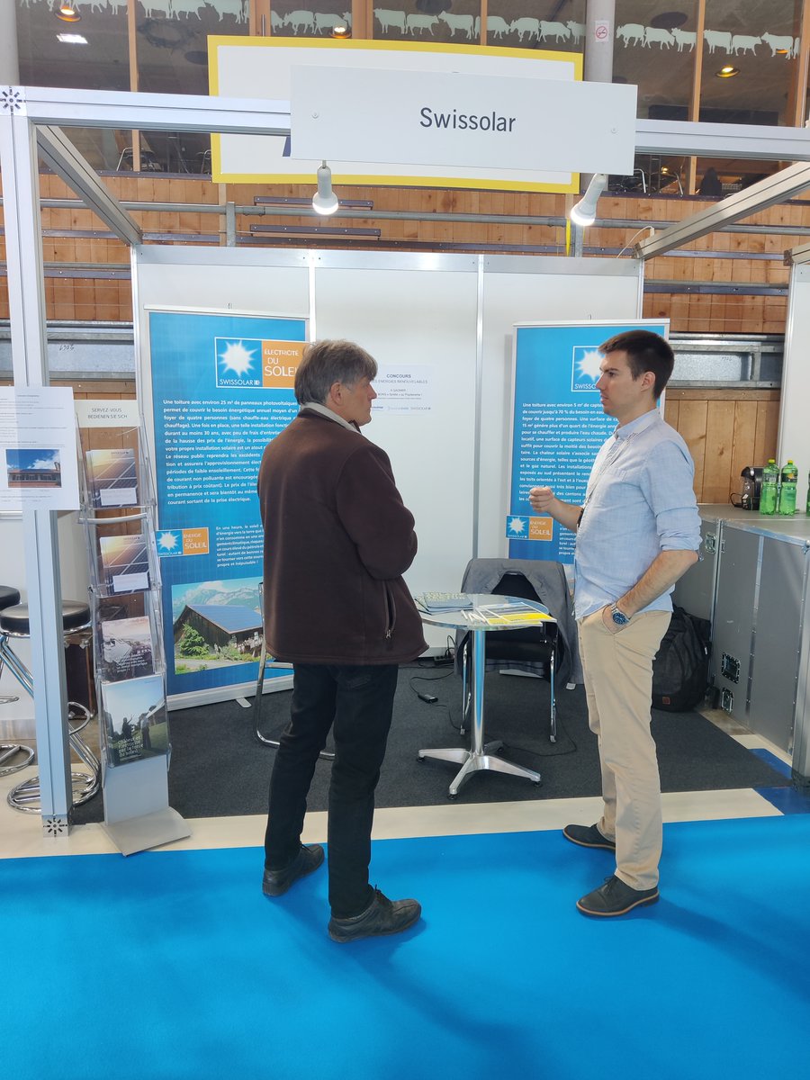swissolar_f's tweet photo. Energissima à Bulle (FR) - Swissolar était présente à cet évènement semaine dernière.
==> Présentation de l'association, ses activités, le label "Les pros du solaire" et plein de conseils aux visiteurs. Bravo à toute l'équipe !
#swissolar #Solaire #Energie #Energissima https://t.co/IdnXmeT20d