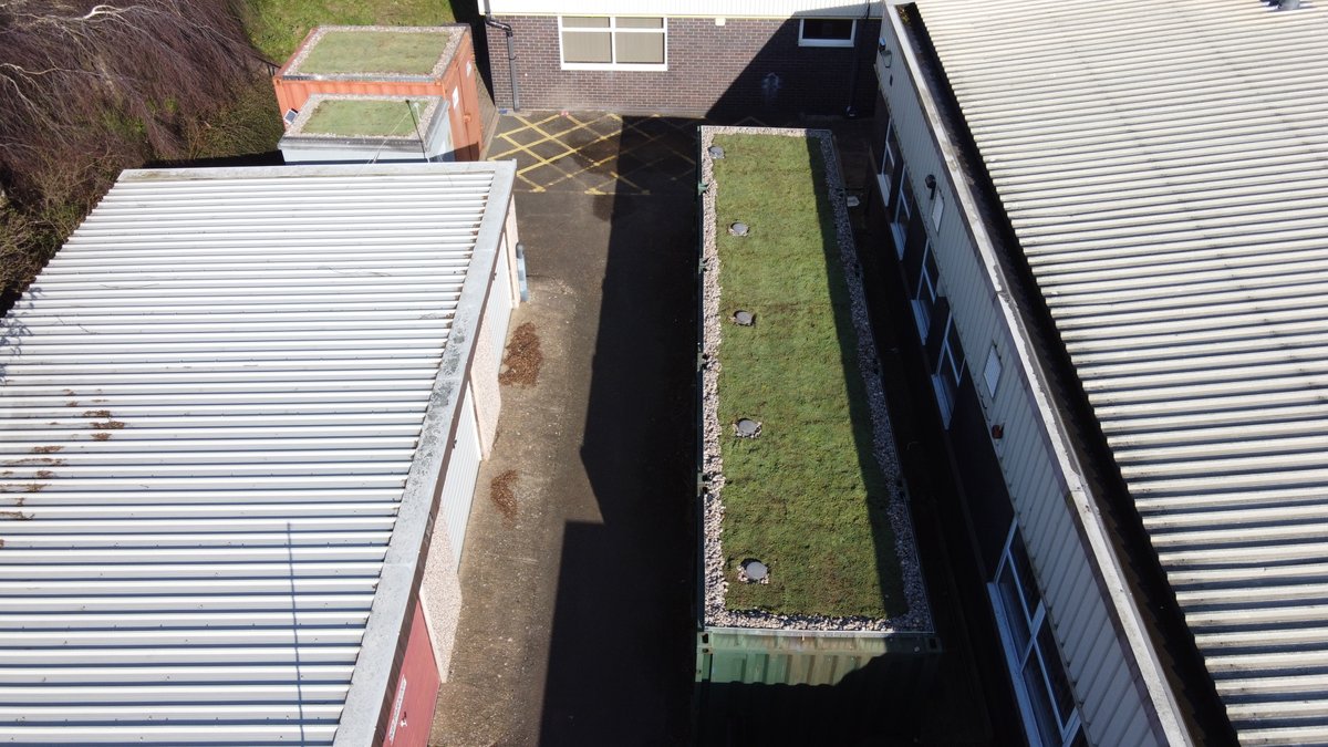 JudeWardBio's tweet photo. The #greenroof we recently installed at our @EnvAgencyMids office serves an important function for drainage by storing and slowly releasing rainwater. It also provides valuable urban habitat. The before and after photos speak for themselves in terms of the aesthetic benefits! https://t.co/UKrkEm5eOX