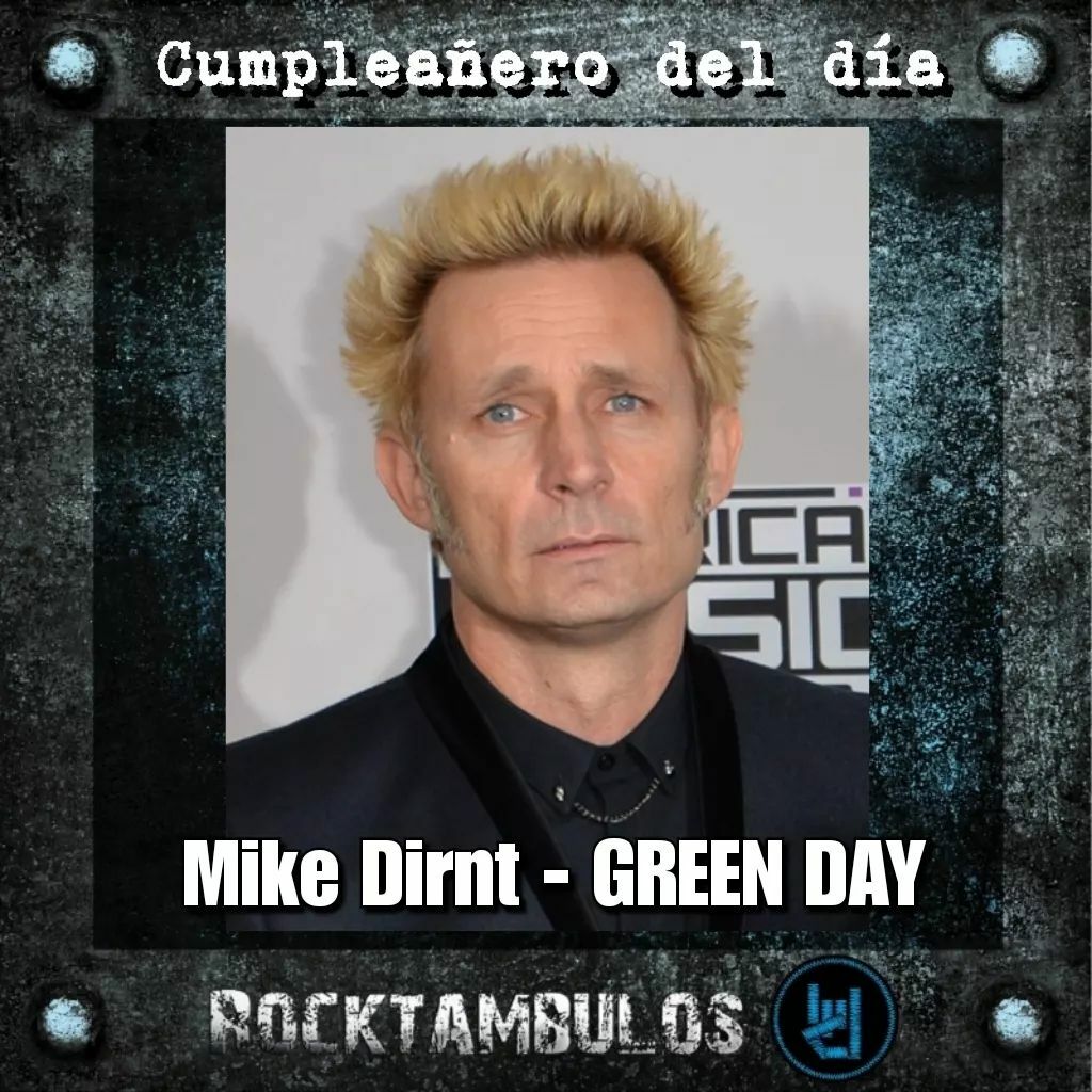50 años está cumpliendo el gran Mike Dirnt, bajista de Green Day Happy birthday Mike 